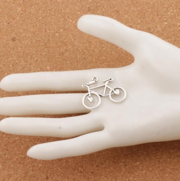 Antique Silver Bicycle Necklace - Picture 2 of 3